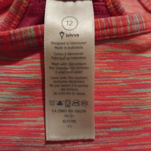 Ivivva by Lululemon Power Y Tank - Size 12 - Picture 5 of 8